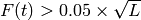 F(t) > 0.05\times\sqrt{L}