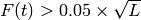 F(t) > 0.05\times\sqrt{L}
