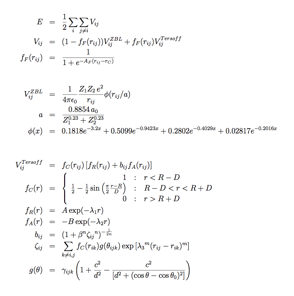 pair_style tersoff/zbl/omp command